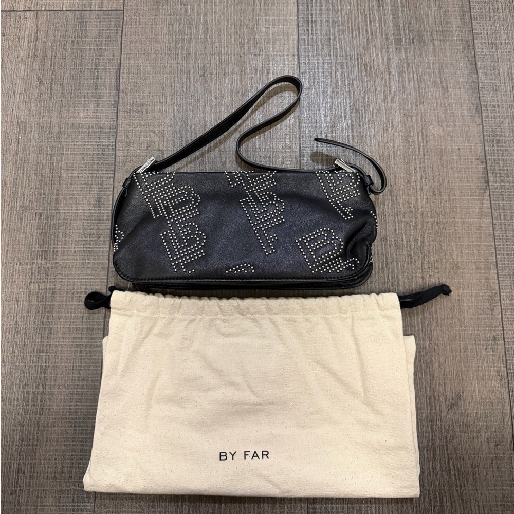 BY FAR Rachel Studded Leather Shoulder Bag